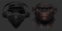 Load image into Gallery viewer, Large Animal Picture Canvas Printed Painting Modern Funny Thinking Monkey with Headphone Wall Art Poster for Living Room Decor

