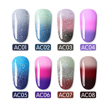Load image into Gallery viewer, WHID CHIC Thermal Glitter Soak Off UV Gel Polish Sparkling Temperature Color-changing Varnish Gel Nail Art varnish Decor
