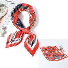Load image into Gallery viewer, 2020 Designer Women Crinkle Scarf Square Silk Neck Scarves Female Leopard Print Hair Band Lady Pleated Scarfs

