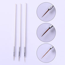 Load image into Gallery viewer, 3Pcs/Set UV Gel Drawing Painting Nail Liner Brush Acrylic Nail Pen French Nail Mixed Colors Gourd Handle Nail Art DIY Tools
