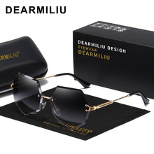 Load image into Gallery viewer, DEARMILIU Brand Designer Round Sunglasses Women Oversized Polygon 2020 Gradient Brown Pink Rimless sun glasses For female UV400
