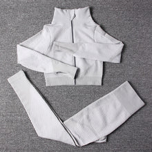 Load image into Gallery viewer, GUTASHYE Sport Suit Woman Seamless Running Tracksuit Sportswear Gym Crop Top Yoga Pant Fitness Clothes Workout Leggings Yoga Set
