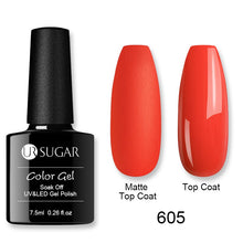 Load image into Gallery viewer, UR SUGAR 7.5ml Matte Nail Gel Polish Purple Series Hybrid Varnish Nail Art Semi Permanent UV Gel Varnish Soak Off Matte Top Coat
