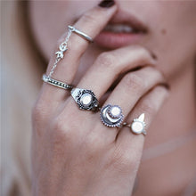 Load image into Gallery viewer, 15 Pcs/set Women Fashion Rings Hearts Fatima Hands Virgin Mary Cross Leaf Hollow Geometric Crystal Ring Set Wedding Jewelry
