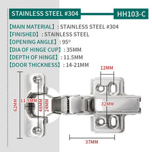 Load image into Gallery viewer, HH103-C Cabinet Hinge Soft Close Kitchen Full Overlay Concealed Hydraulic Furniture Cupboard Door Hinge
