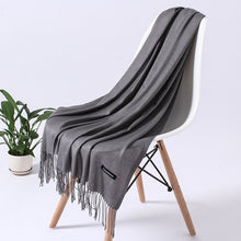 Load image into Gallery viewer, Fashion Solid Color 2020 Women Scarf Winter Hijabs Tessale Tassels Long Lady Shawls Cashmere Like Pashmina Hijabs Scarves Wraps

