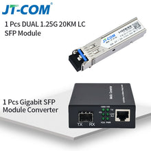 Load image into Gallery viewer, 1Gb SFP Fiber to RJ45 Fiber Optic Media Converter 1000Mbps SFP Fiber Switch with SFP Module Compatible Cisco/Mikrotik/Huawei
