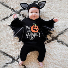 Load image into Gallery viewer, Autumn Newborn Halloween Costume For Baby Boys Girls Clothes Halloween Cosplay Costume Romper Jumpsuits+hat Halloween Outfits
