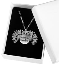 Load image into Gallery viewer, 2019 New Women Gold Necklace You are my sunshine Open Locket Sunflower Pendant Necklace Men Gifts Free Dropshipping
