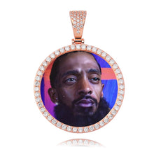 Load image into Gallery viewer, TOPGRILLZ Custom Made  Photo Round Medallions Cubic Zircon Pendant&amp;Necklace With 4mm Tennis chain Hip Hop Jewelry For Men Women
