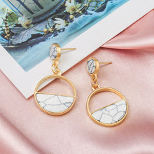 Load image into Gallery viewer, BICUX New Fashion Round Dangle Drop Korean Earrings For Women Geometric Round Heart Gold Earring Wedding Jewelry
