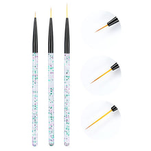Load image into Gallery viewer, 3Pcs/Set UV Gel Drawing Painting Nail Liner Brush Acrylic Nail Pen French Nail Mixed Colors Gourd Handle Nail Art DIY Tools
