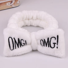 Load image into Gallery viewer, 2020 New Letter OMG Headbands for Women Girls Bow Wash Face Turban Makeup Elastic Hair Bands Coral Fleece Hair Accessories
