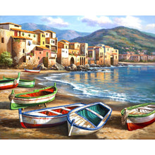 Load image into Gallery viewer, CHENISTORY Frame Boat Beach DIY Painting By Numbers Modern Wall Art Picture By Numbers Acrylic Canvas By Numbers For Home Decors
