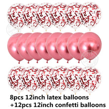 Load image into Gallery viewer, 20pcs 12Inch Rose Gold Balloons Confetti Chrome Balloon Birthday Party Decors Wedding Decorations New Year Decor Globos Metallic
