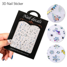Load image into Gallery viewer, 1Pcs 3D Nail Sticker Christmas Holographics Snowflake For Gold Silver Nail Art Stickers DIY Nail Art Decoration Decals
