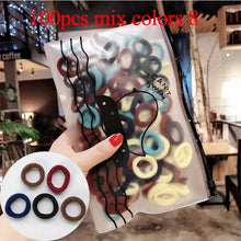 Load image into Gallery viewer, 50/100pcs/Set Girls Colorful Nylon Small Elastic Hair Bands Children Ponytail Holder Scrunchie Headband Kids Hair Accessories
