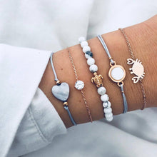 Load image into Gallery viewer, 30 Style Marble Turtle Bracelet Set Heart Pearl Moon Star LOVE Crystal Bracelets for Women Tassel Bracelet Jewelry Wholesale
