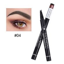Load image into Gallery viewer, 5 Colors Eyebrow Pen Waterproof 4 Fork Tip Eyebrow Tattoo Pencil Cosmetic Long Lasting Natural Dark Brown Liquid Eye Brow Pencil
