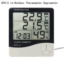Load image into Gallery viewer, LCD Digital Temperature Humidity Meter Home Indoor Outdoor hygrometer thermometer Weather Station with Clock
