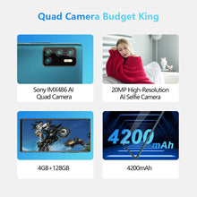 Load image into Gallery viewer, Cubot P40 Rear Quad Camera 20MP Selfie Smartphone NFC 4GB+128GB 6.2 Inch 4200mAh Android 10 Dual SIM Card mobile phone 4G LTE
