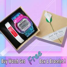 Load image into Gallery viewer, Rose Gold Women Digital Watch Multifunction Waterproof Women Watches Gradient Unisex Male Watch Rectangle Children Sport Watches
