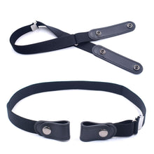 Load image into Gallery viewer, Women's Buckle-Free Elastic Belts Invisible Belt for Jeans No Bulge Hassle Band Fashion Casual Adjustable Button Canvas Belt
