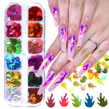 Load image into Gallery viewer, 12 Grid/Set Holographic Nail Glitter Sequins Sparkly 3D Thin Butterfly Flakes Polish Decor for Nail Art Accessories LA1558-1
