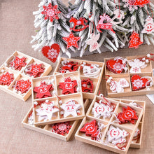 Load image into Gallery viewer, 10pcs 5cm Christmas Wooden Decorations for Home Tree DIY Natural Wood Christmas Ornaments Pendants Hanging Gift Natal Xmas Decor
