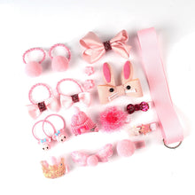 Load image into Gallery viewer, 18 Pcs hair clip set Cute Hair Accessories Girl cartoon hair clip headwear Bow Flower animal Hairpin hair ring Elastic Headdress
