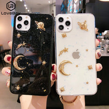 Load image into Gallery viewer, Lovebay Luxury Bling Glitter Phone Case For iPhone 11 Pro X XR XS Max 6 6S 7 8 Plus Plating Stars Moon Planet Soft Acrylic Cases
