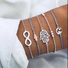 Load image into Gallery viewer, DIEZI Bohemian Handmade Weave Heart Long Tassel Bracelet Sets Women 2018 New Grey Rope Chain Bracelets Jewelry Christmas Gift

