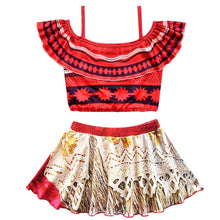 Load image into Gallery viewer, 2020 Girls Moana Cosplay Costume for Kids Vaiana Princess Dress Clothes with Necklace for Halloween Costumes Gifts for Girl
