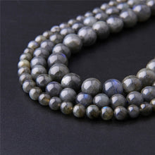 Load image into Gallery viewer, Gray Moonstone Beads Labradorites Beads Natural Stone Beads 4 6 8 10 12mm Beads For  Jewlry Making DIY Bracelet Necklace
