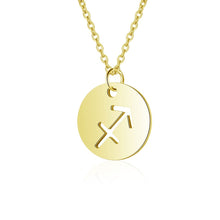 Load image into Gallery viewer, eManco Women 12 Horoscope Zodiac Sign Gold Pendant Necklace Aries Leo 12 Constellations Jewelry Kids Christmas Gifts
