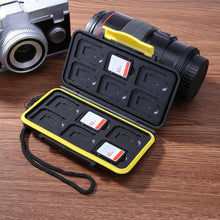 Load image into Gallery viewer, ALLOYSEED 12 Slots Waterproof Memory Card Carrying Case SD Cards Protector Holder Box Storage Bag For SD/SDHC/SDXC/Micro SD/TF
