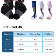 Load image into Gallery viewer, Leg Support Stretch Compression Socks For Men Women Sports Running Athletic Medical Pregnancy Travel Football School Team Sock
