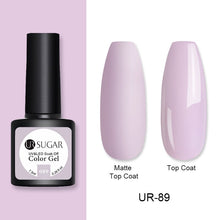 Load image into Gallery viewer, UR SUGAR 7.5ml Matte Nail Gel Polish Purple Series Hybrid Varnish Nail Art Semi Permanent UV Gel Varnish Soak Off Matte Top Coat
