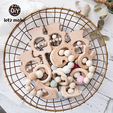 Load image into Gallery viewer, Let's Make Baby Toys Teether Wooden Rattles Bracelet Pacifier Chain Rodent Beading Beech Musical Newborn Bear 2pcs/set Bed Bell
