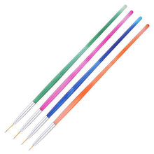 Load image into Gallery viewer, 3Pcs/Set UV Gel Drawing Painting Nail Liner Brush Acrylic Nail Pen French Nail Mixed Colors Gourd Handle Nail Art DIY Tools
