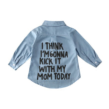 Load image into Gallery viewer, 2-7Y Autumn Toddler Kids Baby Girl Shirts Tops Clothes Denim Letter Print Long Sleeve Tops Shirt Warm Coat Shirt
