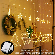 Load image into Gallery viewer, Curtain Fairy String Light LED Christmas Decorations for Home Garland Xmas Light Christmas New Year 2021 Navidad Ornament Gift
