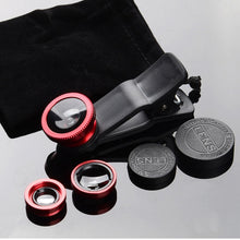 Load image into Gallery viewer, phone lens Fisheye 0.67x Wide Angle Zoom lens fish eye 6x macro lenses Camera Kits with Clip lens on the phone for smartphone
