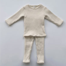 Load image into Gallery viewer, Autumn Winter Baby Boys And Girls Clothes Set Ribbed Sweater Bottom Shirts And Pants Suit Children's Clothing 2 Piece Set
