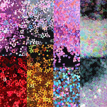 Load image into Gallery viewer, Holographic Butterfly Heart Nail Art Glitter Micro Laser Star Flakes 3D Silver Gold Sequins Polish Manicure Nail Decoration
