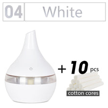 Load image into Gallery viewer, 300ML USB humidifier Electric oil Aromatherapy wood grain Ultrasonic air diffuser with 7 colors lights  for home office Car
