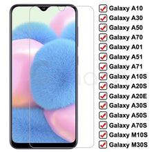 Load image into Gallery viewer, 9H Protective Glass For Samsung Galaxy A10 A30 A50 A70 A01 A51 A71 Screen Protector A20E A20S A40S M10S M30S Tempered Glass Film
