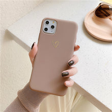 Load image into Gallery viewer, Lovebay Gold Love Heart Case For iPhone 11 Pro 6 6S 7 8 Plus X XR XS Max Simple Solid Color Phone Cases Soft TPU Back Cover Capa
