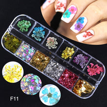 Load image into Gallery viewer, 12 Grid/Set Holographic Nail Glitter Sequins Sparkly 3D Thin Butterfly Flakes Polish Decor for Nail Art Accessories LA1558-1
