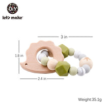 Load image into Gallery viewer, Let's Make Wooden Rattle Teether Baby Toys Engraved Wood Beads Hexagon Teether Silicone Beads 12Mm Tiny Rod Baby Crib Rattle

